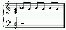 The first measure of music that plays for a set of Star Wars end credits.